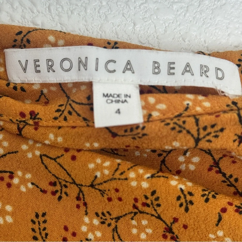 Veronica Beard Size 4 Spencer Mustard Yellow Ditsy Floral Ruched Mini Skirt - Picture 11 of 12
